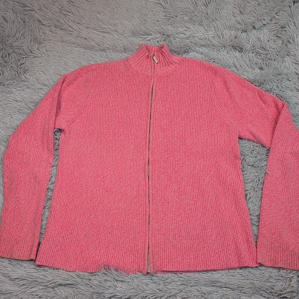 Crazy Horse Sweater Womens‎ XL Pink Zip Up Cozy Comfort Stretch Active